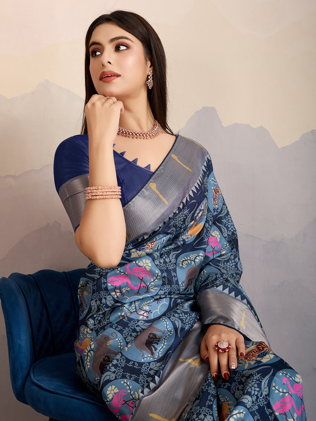 Printed Art Silk Saree