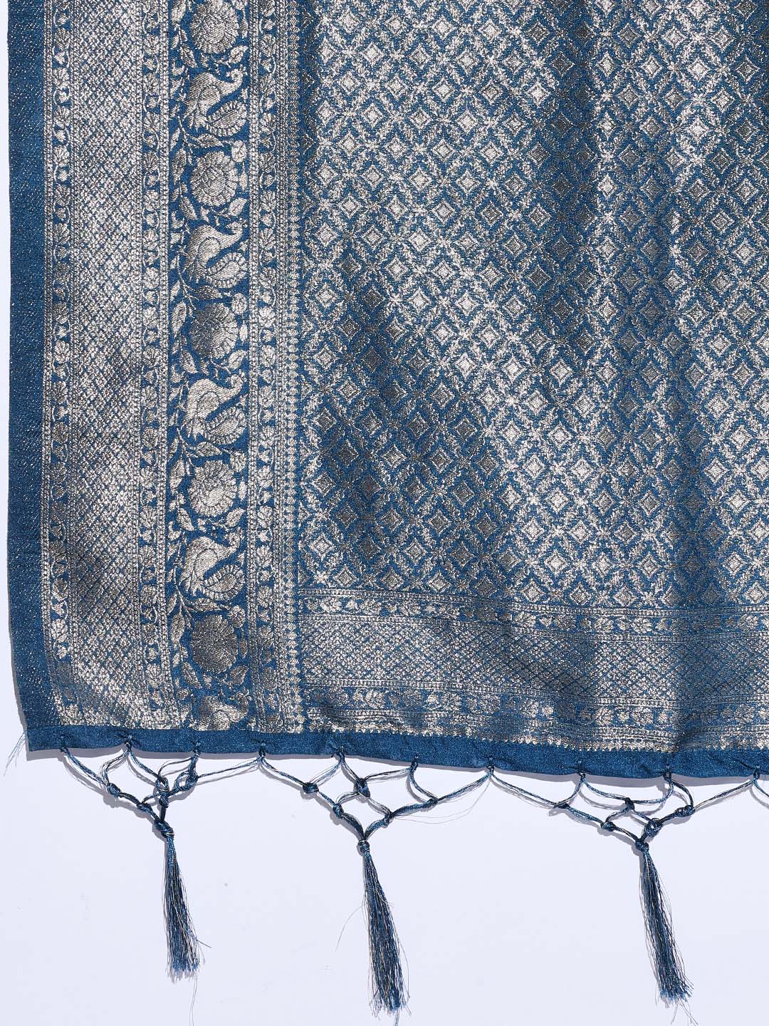 Zaari Jaal Woven Crepe Saree