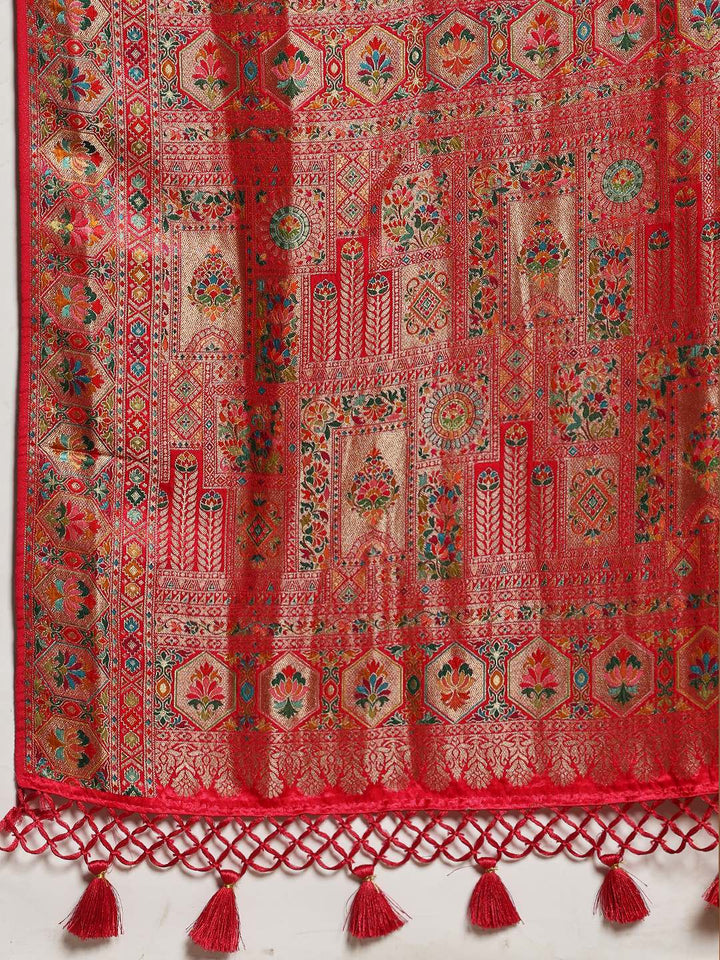 Woven Design Satin Saree