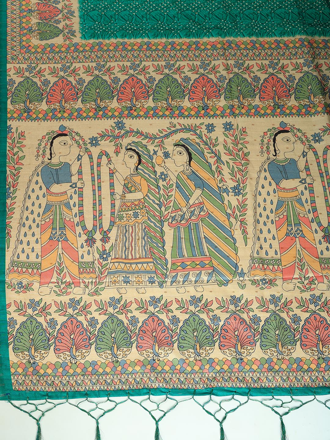 Printed Tussar Silk Saree