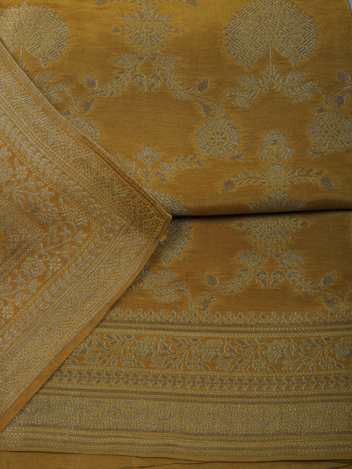 Woven Design Chanderi Unstitched Suit With Pant &amp; Dupatta
