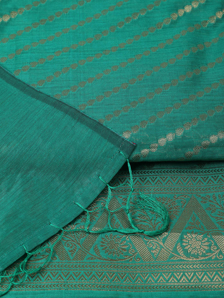 Woven Design Chanderi Unstitched Suit With Pant &amp; Dupatta