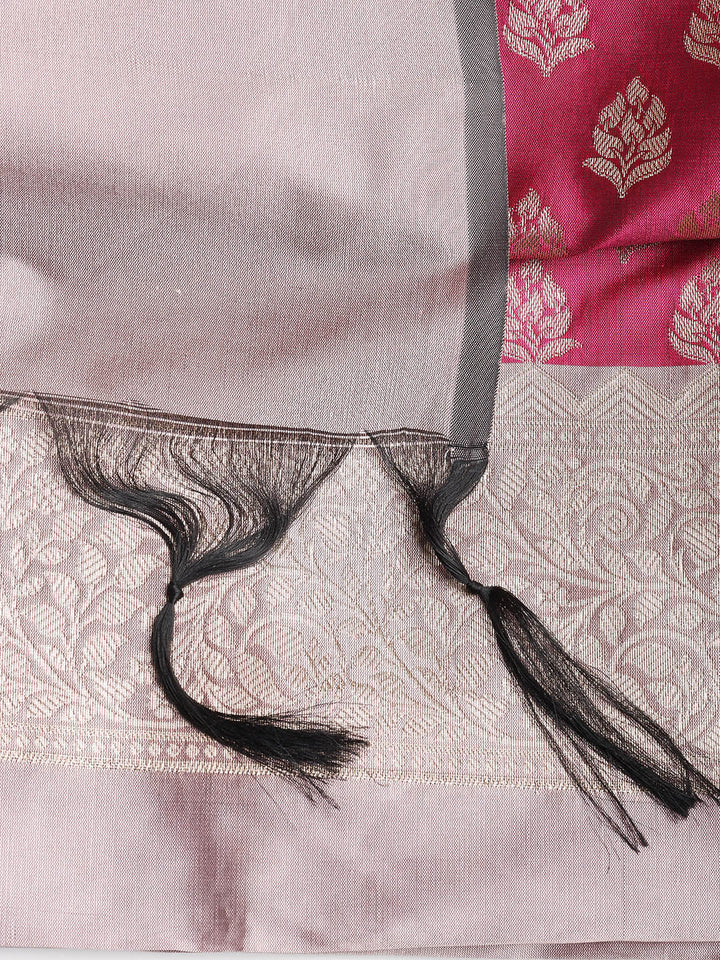 Woven Banarasi Chanderi Unstitched Suit With Dupatta