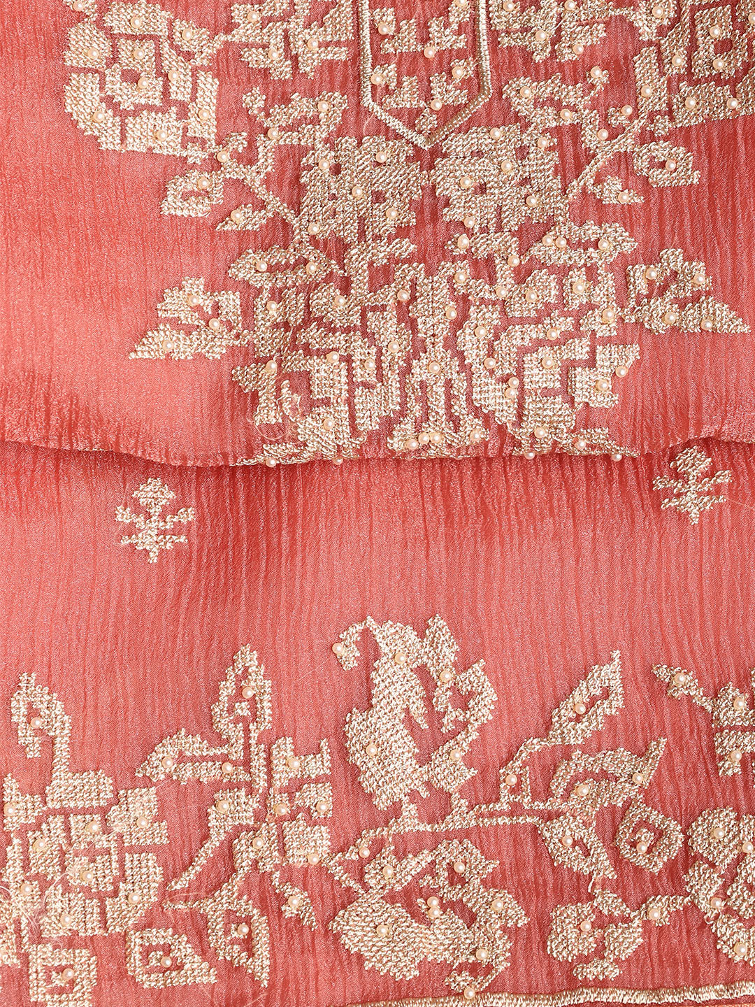 Embroidered Tissue Unstitched Suit With Dupatta