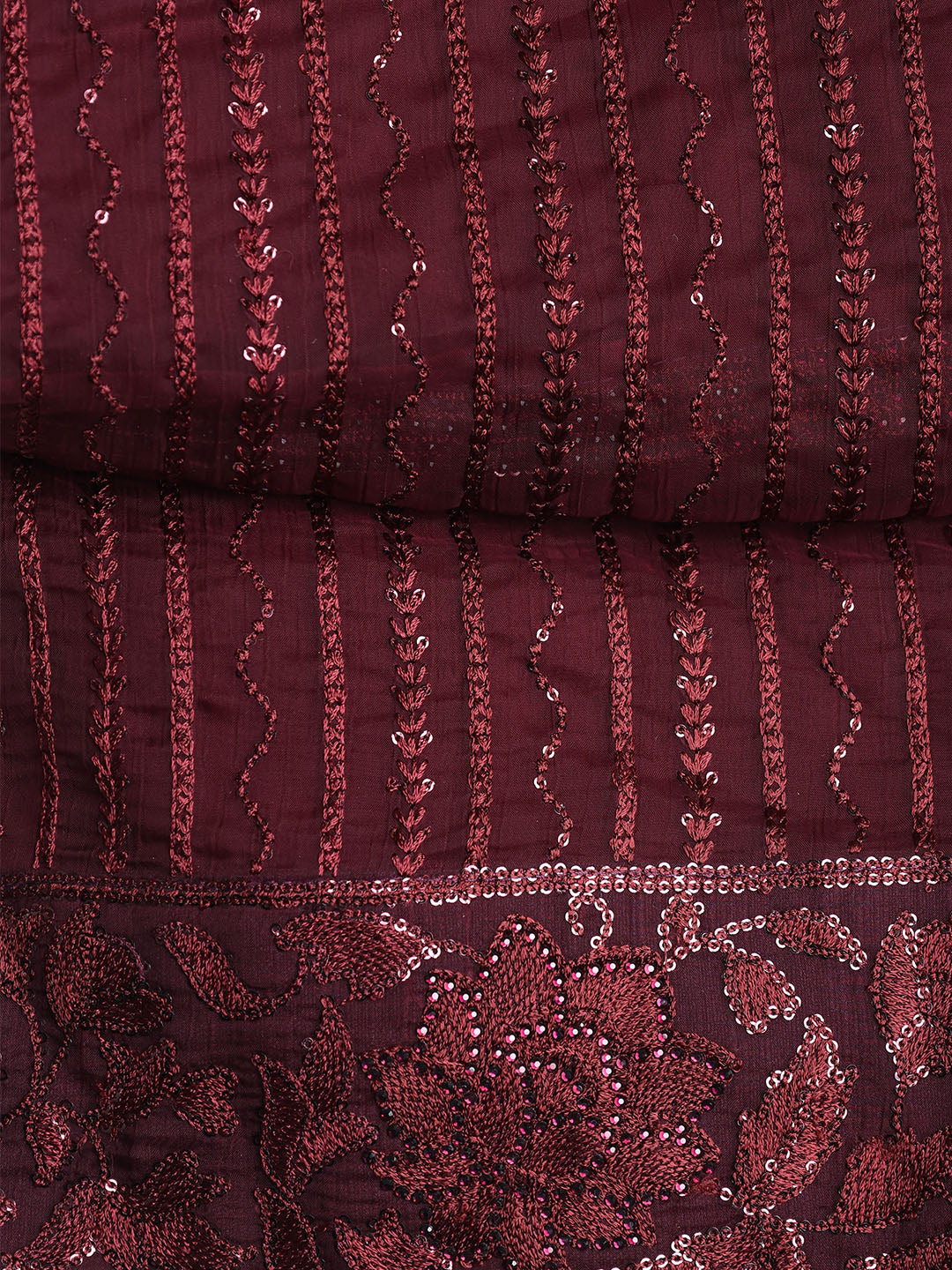 Resham Jaal Chiffon Unstitched Suit With Dupatta