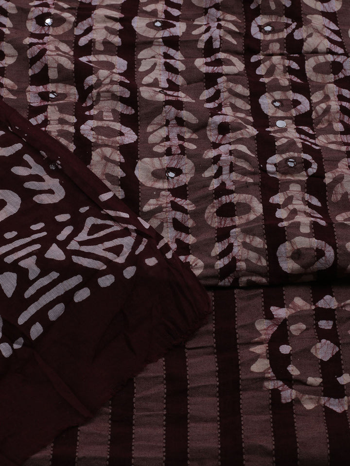 Printed Cotton Blend Unstitched Suit With Dupatta