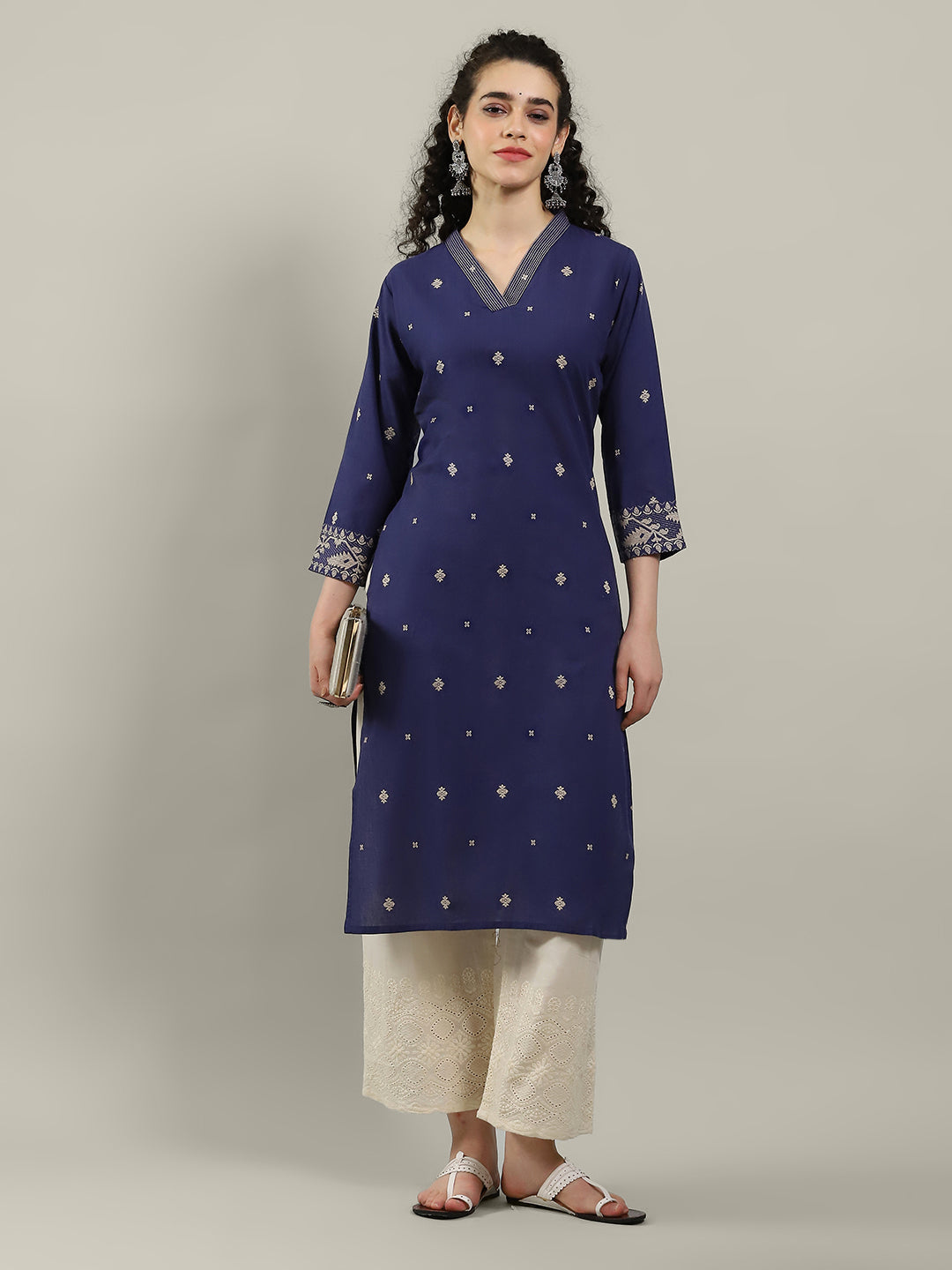 Printed Cotton Blend Kurta