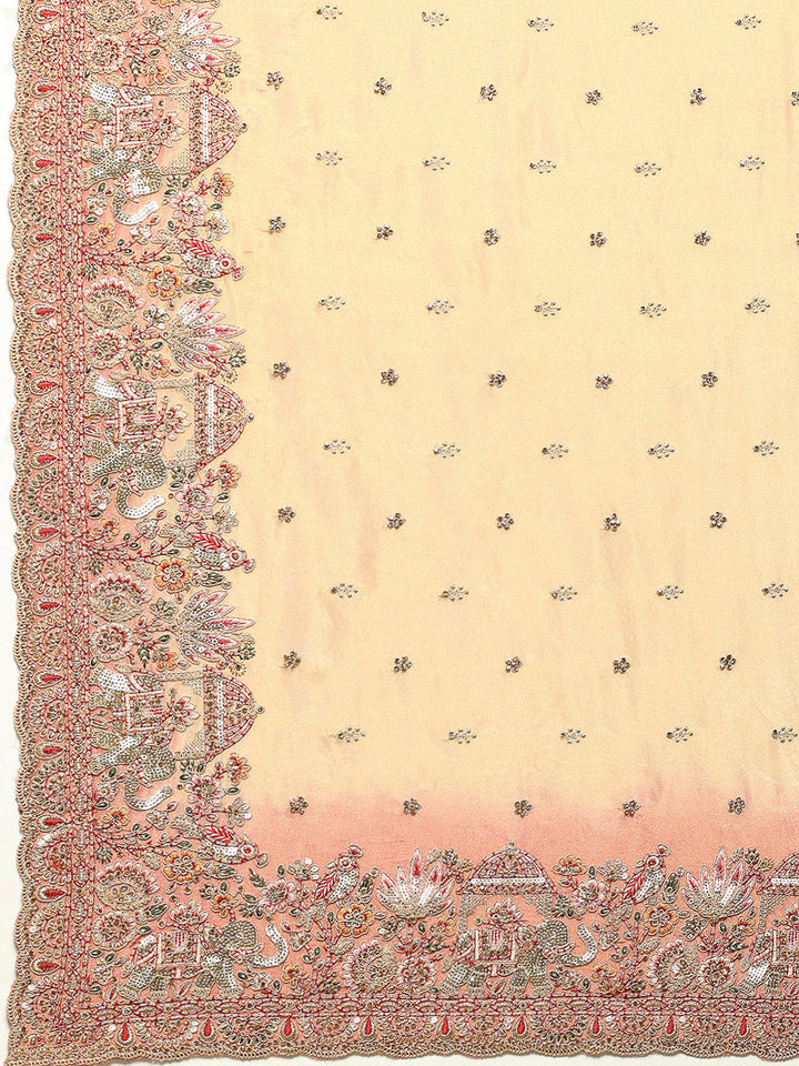 Zari Jaal &amp; Sequin Embroidered Banarasi Saree