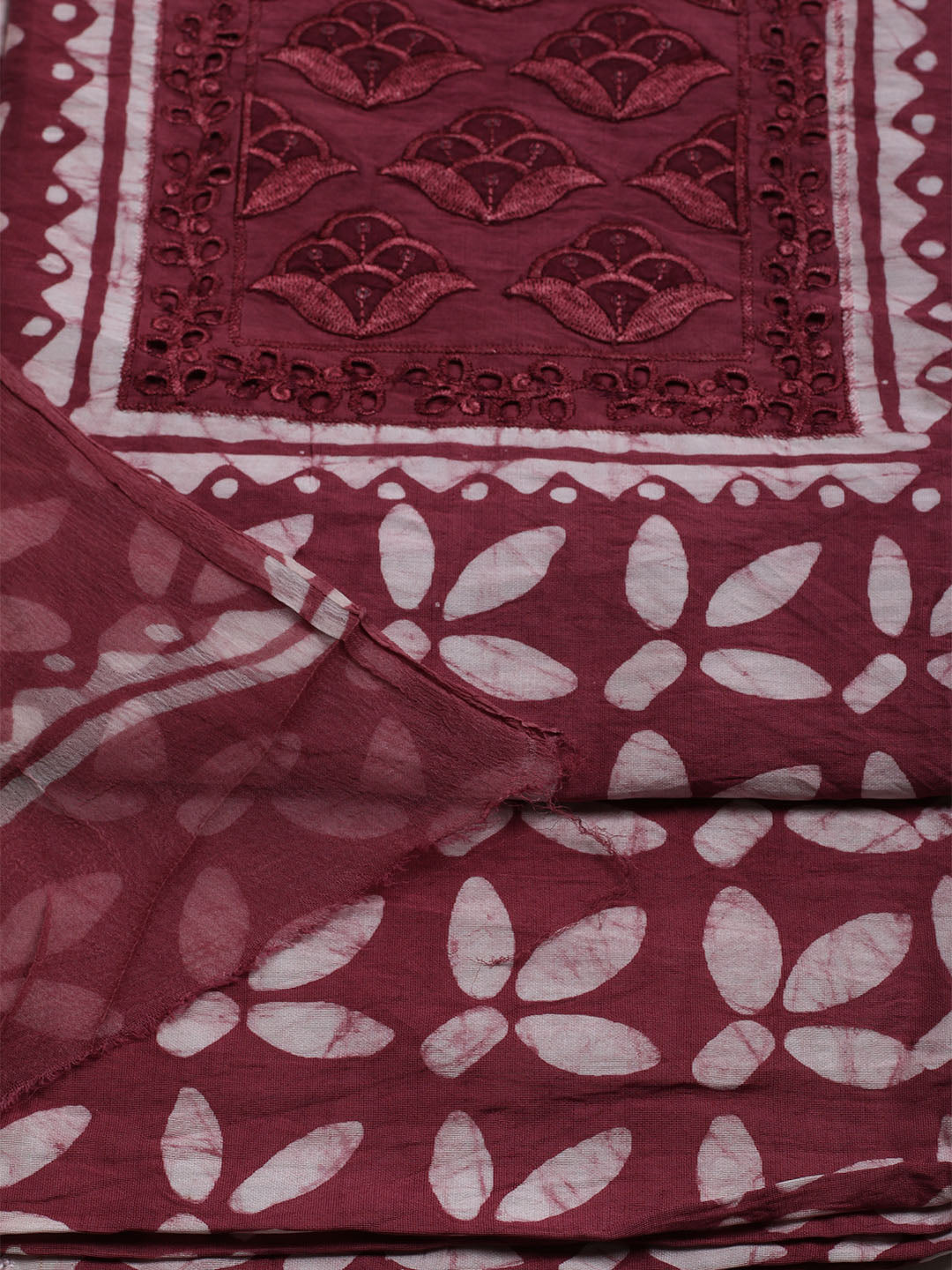 Printed Cotton Blend Unstitched Suit With Dupatta