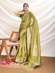 Gota Embroidered Art Silk Woven Saree