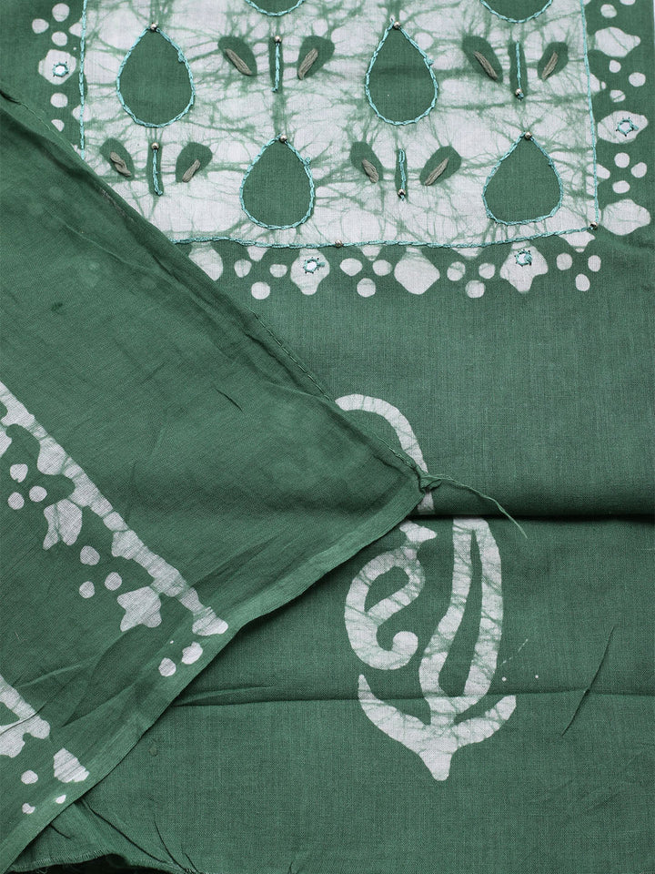 Printed Cotton Blend Unstitched Kurta With Pant &amp; Dupatta