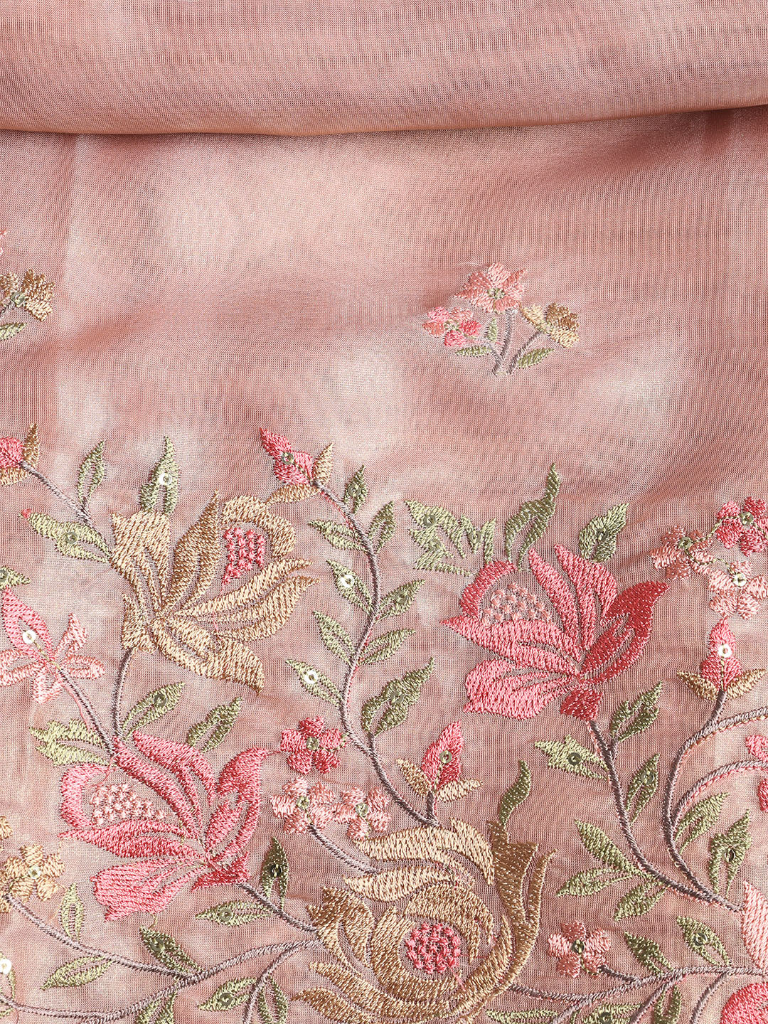 Embroidered Organza Unstitched Suit With Dupatta