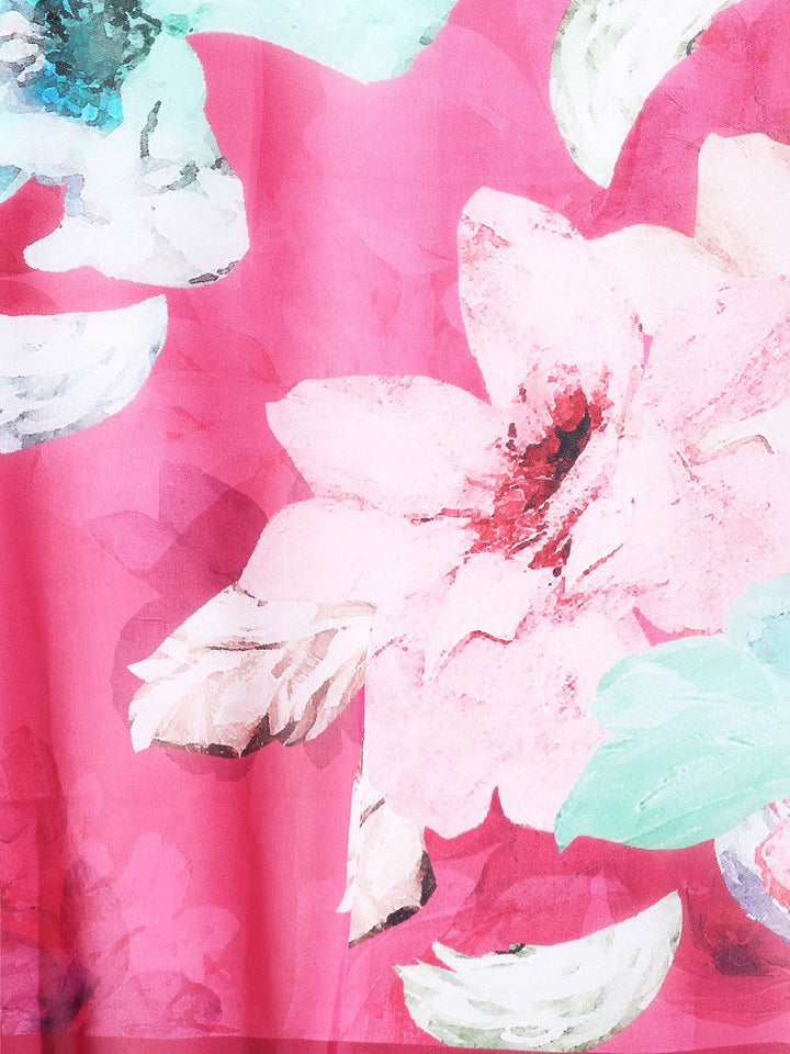 Floral Printed Georgette Saree