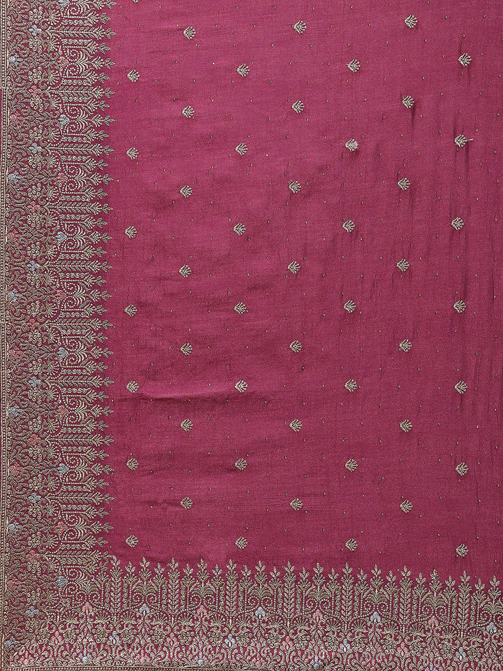 Zari Embroidered Tussar Saree