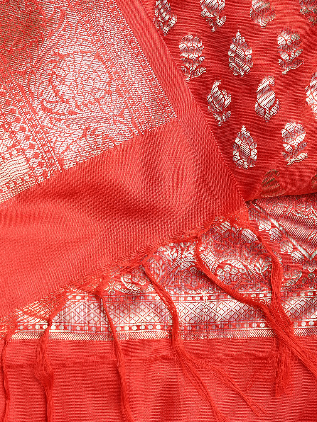 Woven Banarasi Chanderi Unstitched Suit With Dupatta