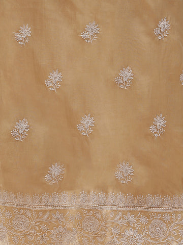 Booti Embroidered Organza Unstitched Suit Piece With Dupatta