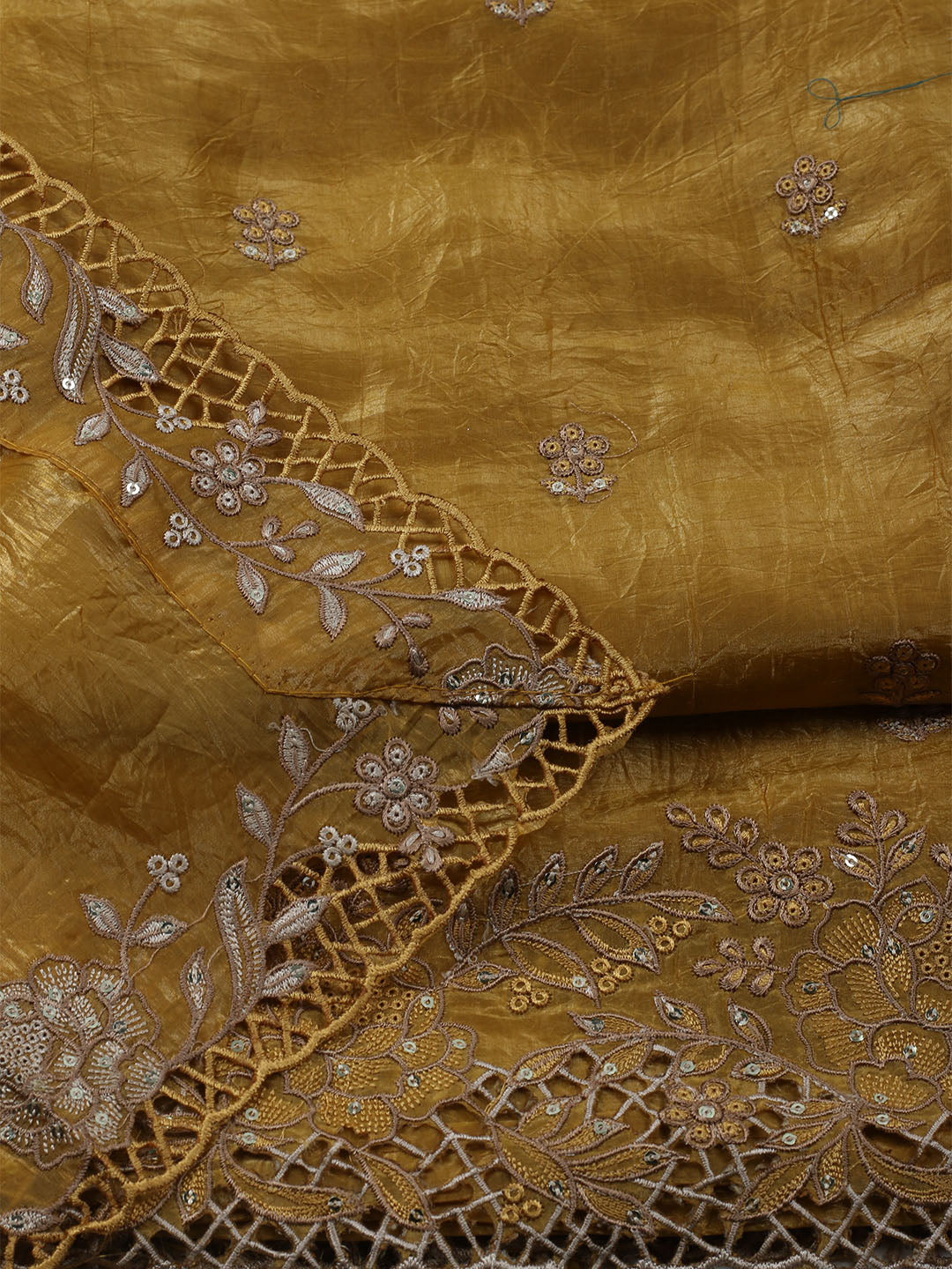 Embroidered Tissue Unstitched Suit With Dupatta