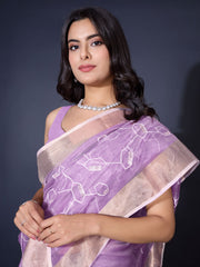 Sequence Embroidery Tissue Saree