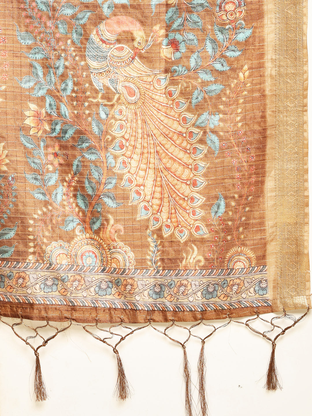 Digital Floral Printed Tussar Saree