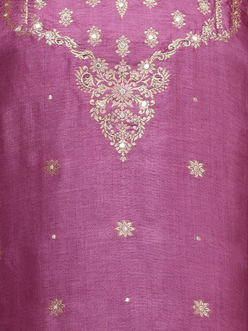 Woven Booti Chanderi Unstitched Suit Piece With Dupatta