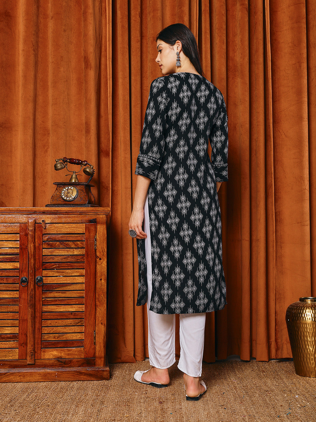 printed Cotton Blend Kurta