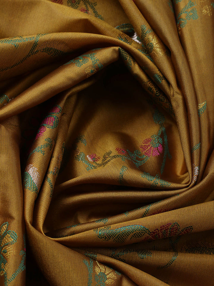 Woven Design Chanderi Unstitched Suit With Pant &amp; Dupatta