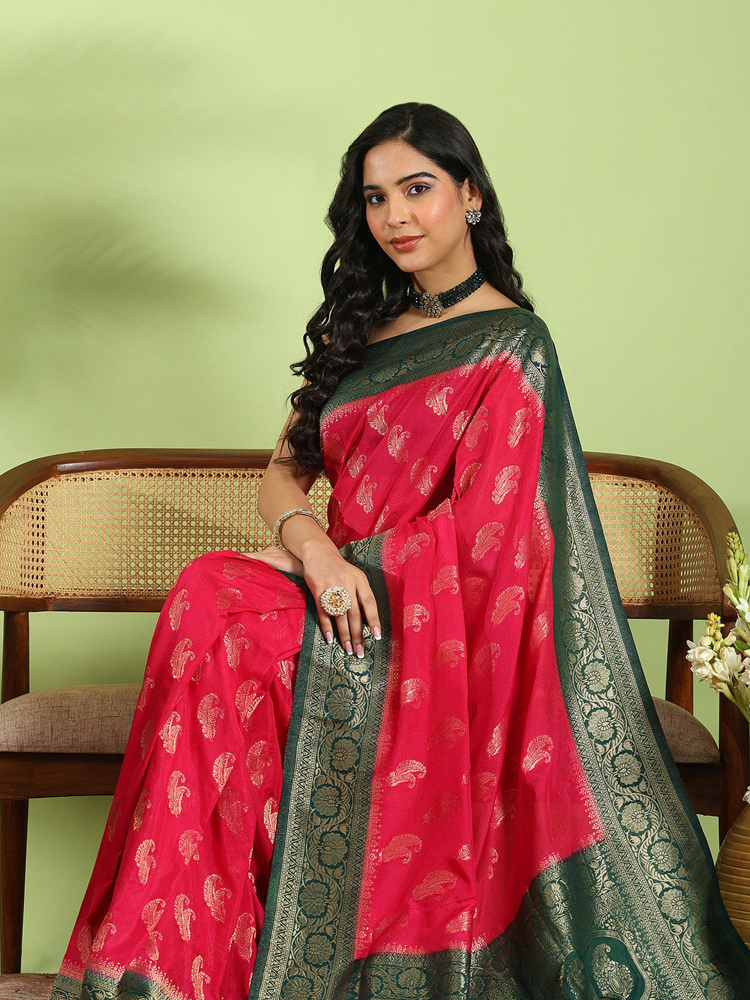 Plain Crepe Saree