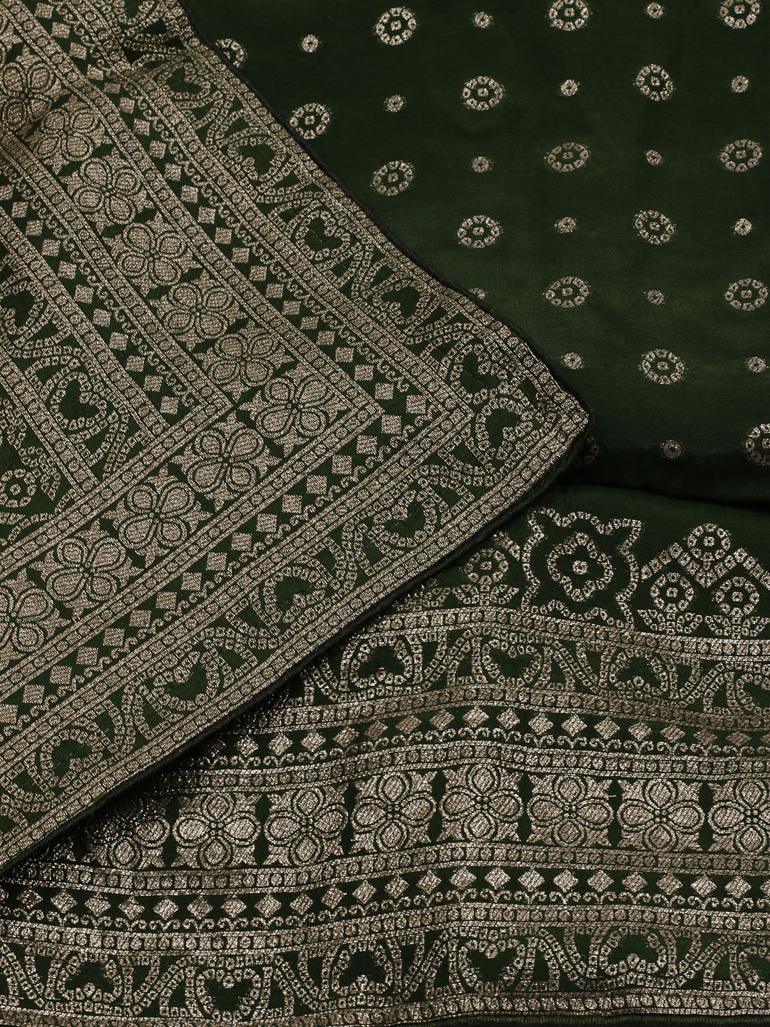 Embroidered Art Silk Unstitched Suit Piece With Dupatta