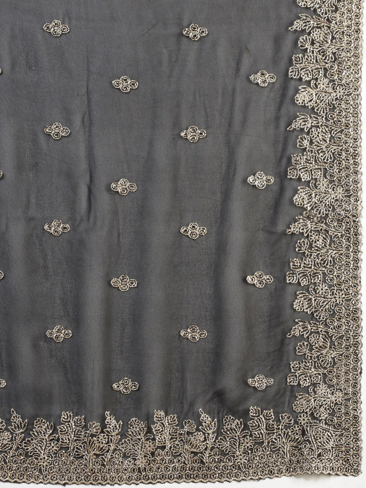 Zari Embroidered Georgette Saree