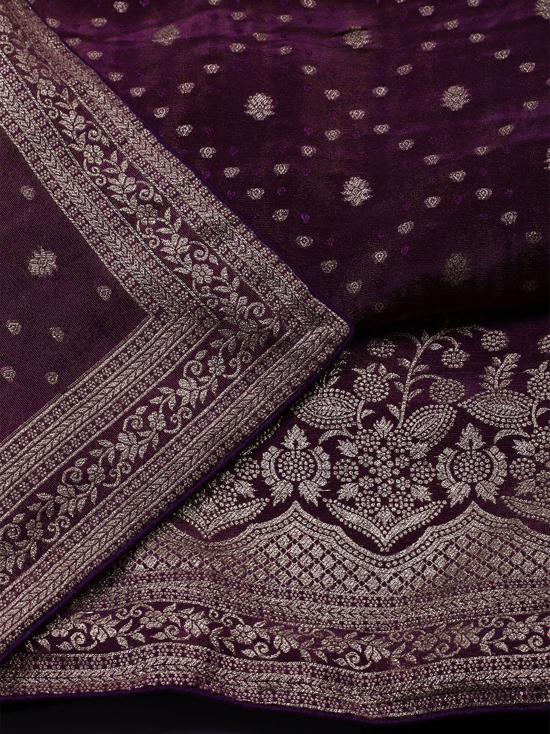 Embroidered Art Silk Unstitched Suit Piece With Dupatta