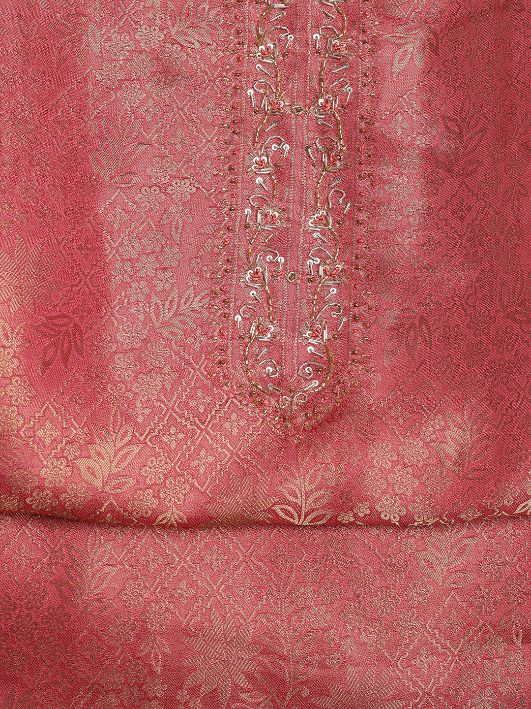 Zari Jaal Art Silk Unstitched Suit With Dupatta