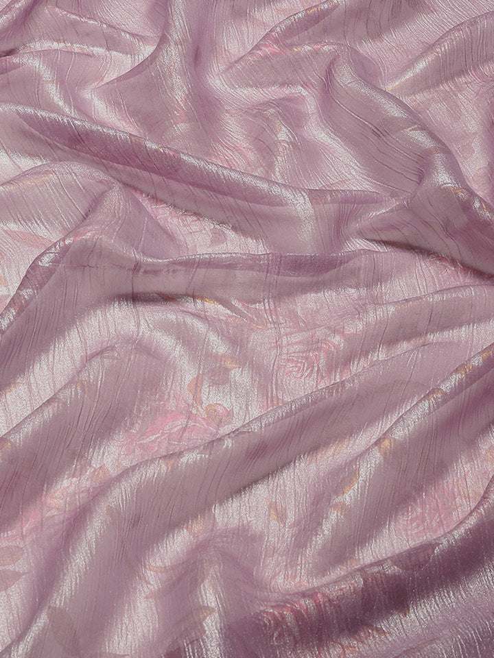 Swarovski Border Art-Chiffon Printed Saree