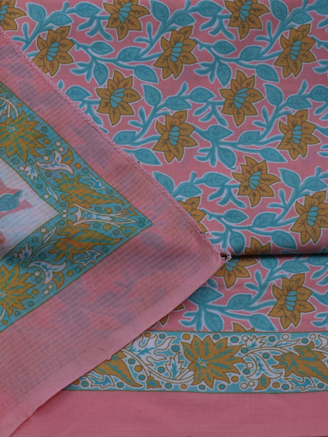 Printed Cotton Blend Unstitched Suit With Dupatta