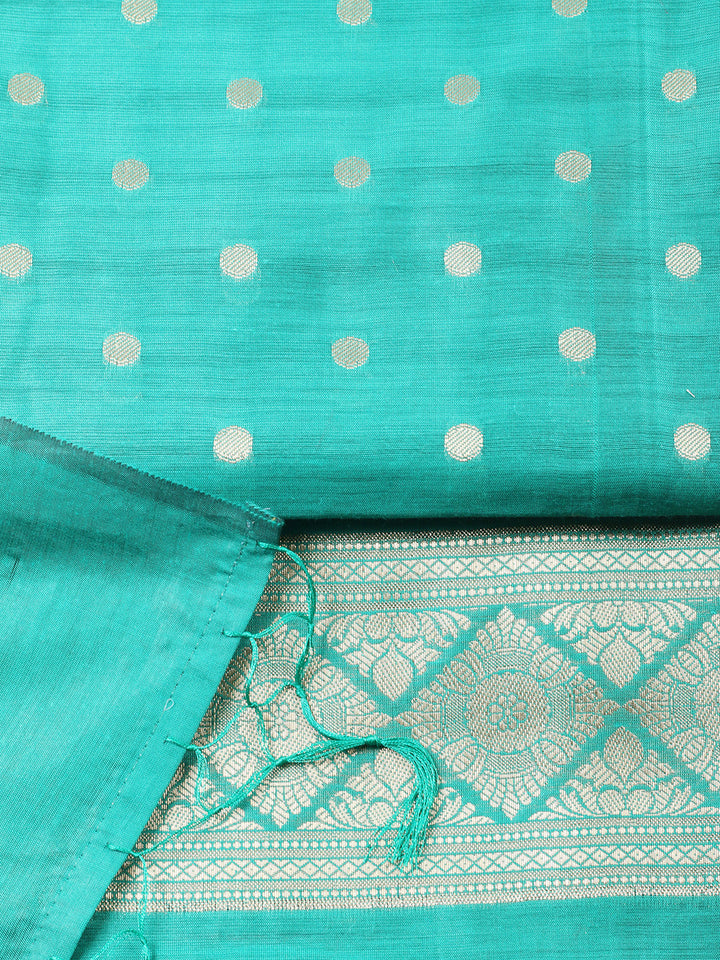 Woven Design Chanderi Unstitched Suit With Pant &amp; Dupatta