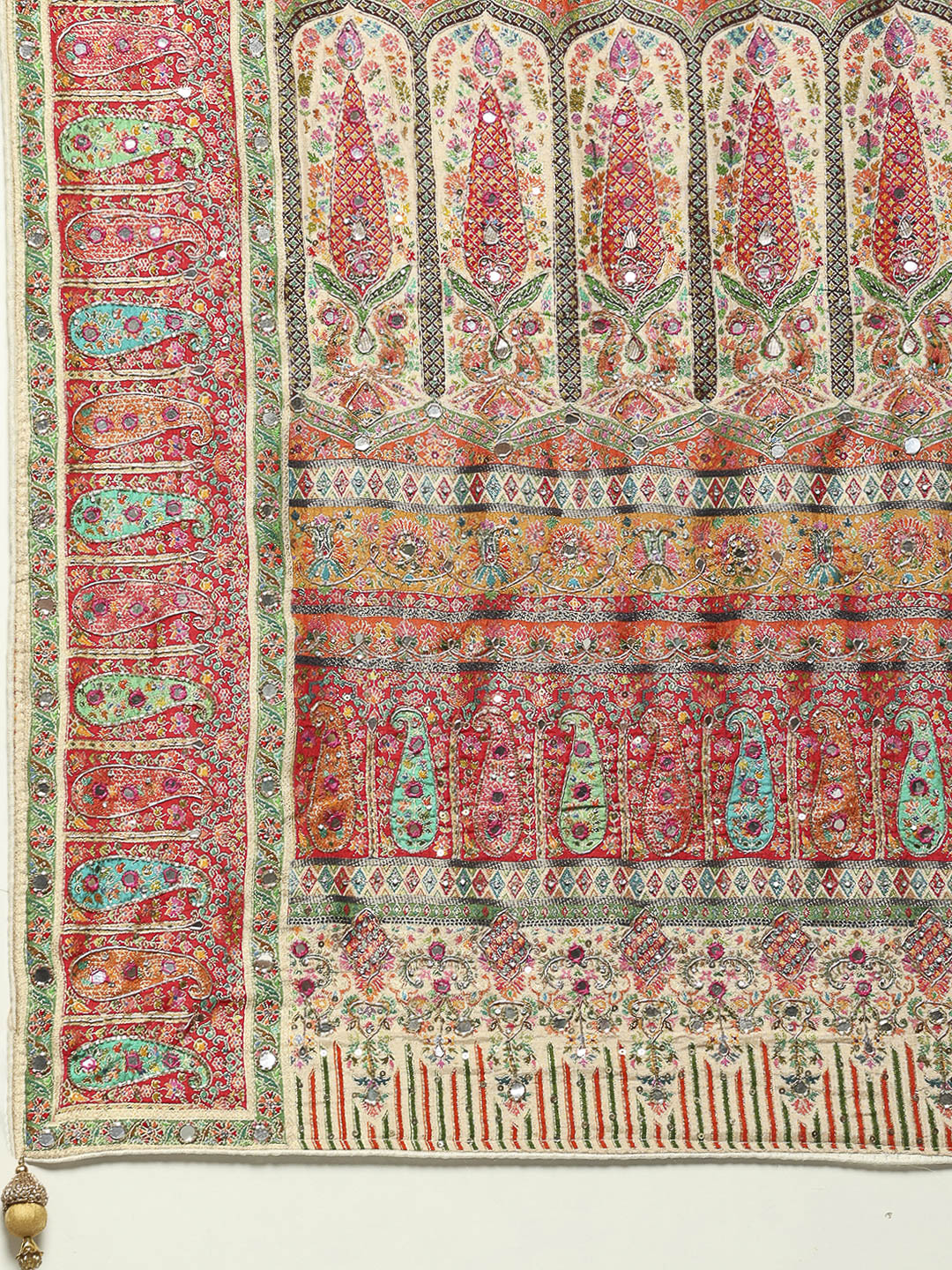 Floral Woven Embroidered Dola Silk Saree