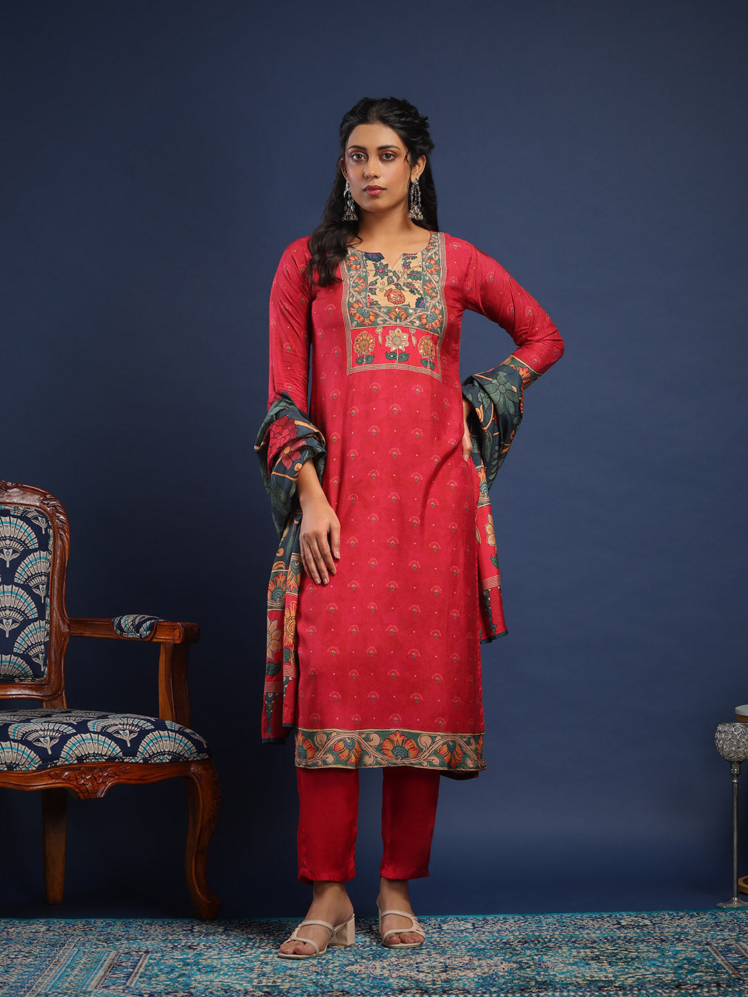 Printed Muslin Kurta With Pant &amp; Dupatta