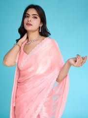 Stone Work Border Chiffon Saree