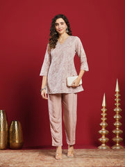 Embroidered Cotton Kurta With Pant