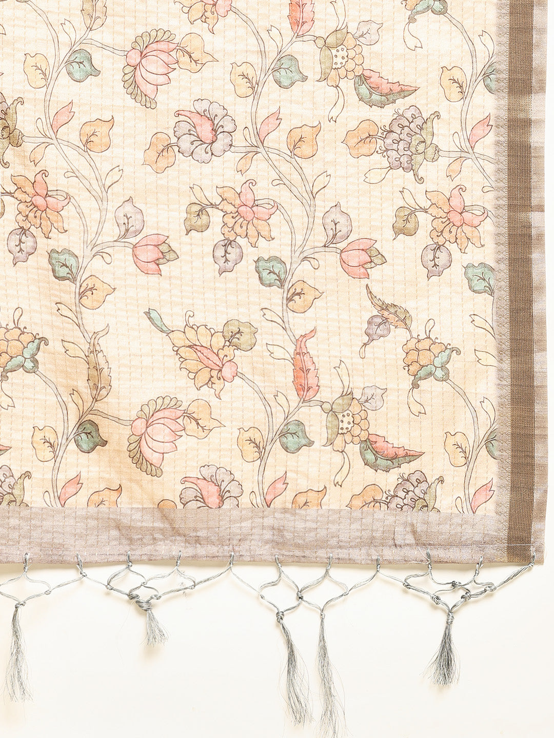 Floral Printed Tussar Saree