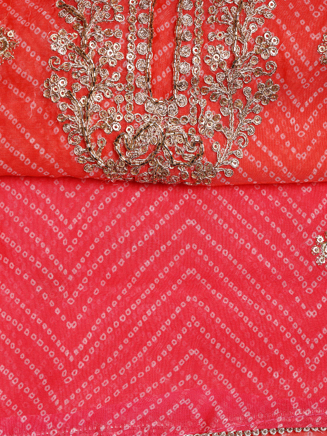 Neck Embroidered Organza Unstitched Suit With Dupatta