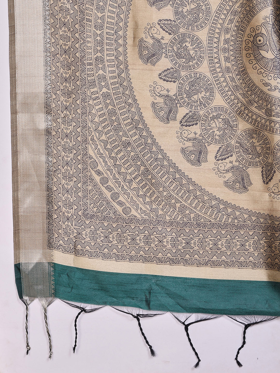 Zaari Jaal Tussar Saree