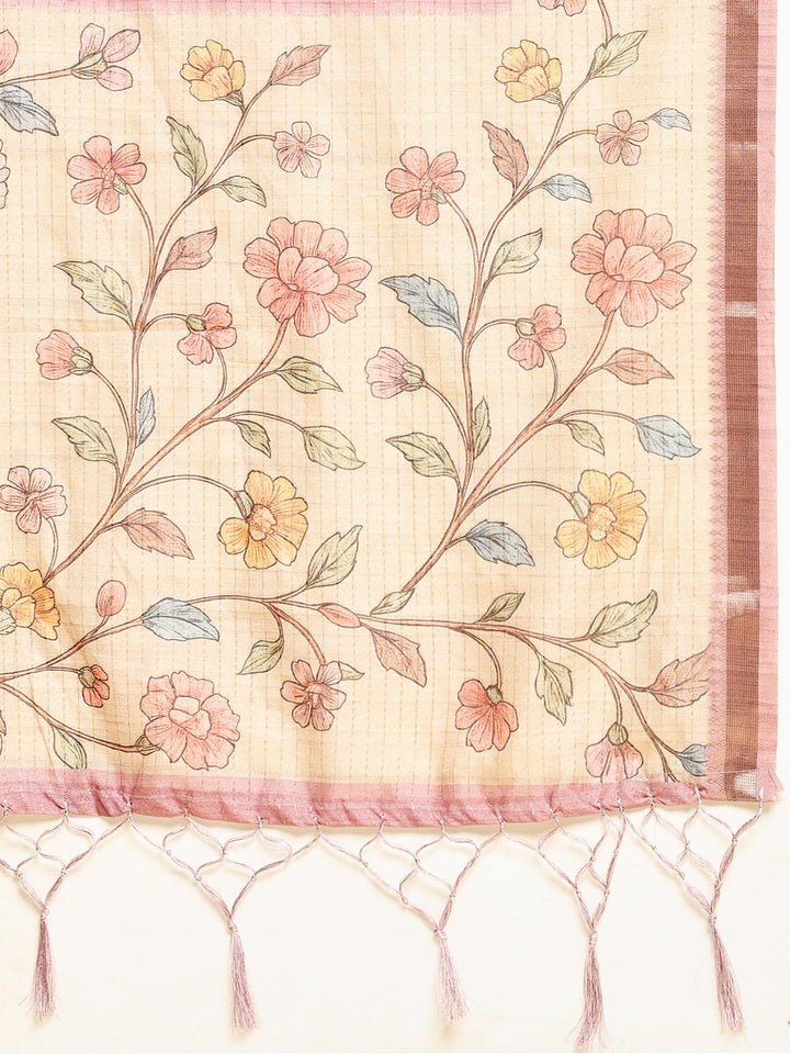 Printed Tussar Saree