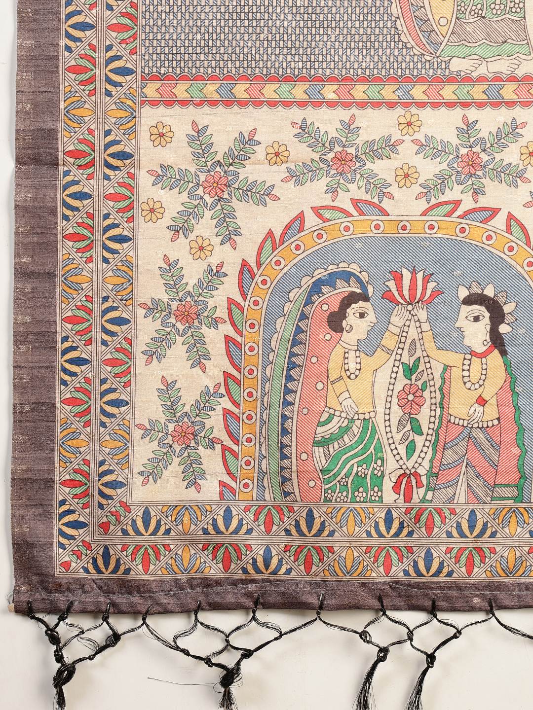 Printed Tussar Silk Saree