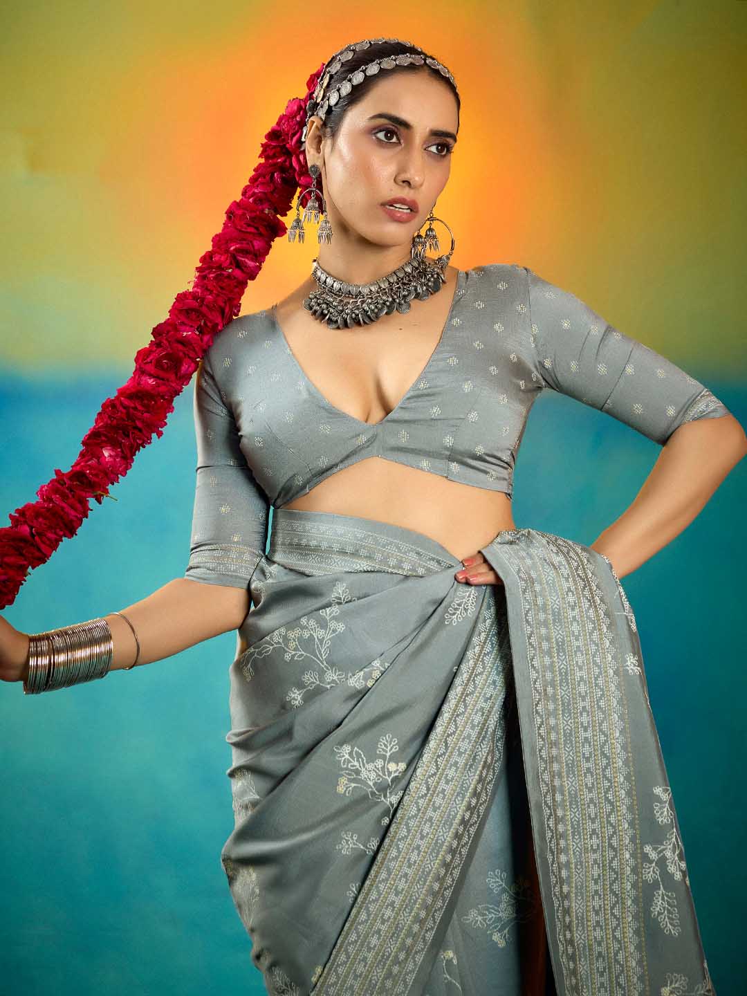 Abstract Print Art Silk Saree