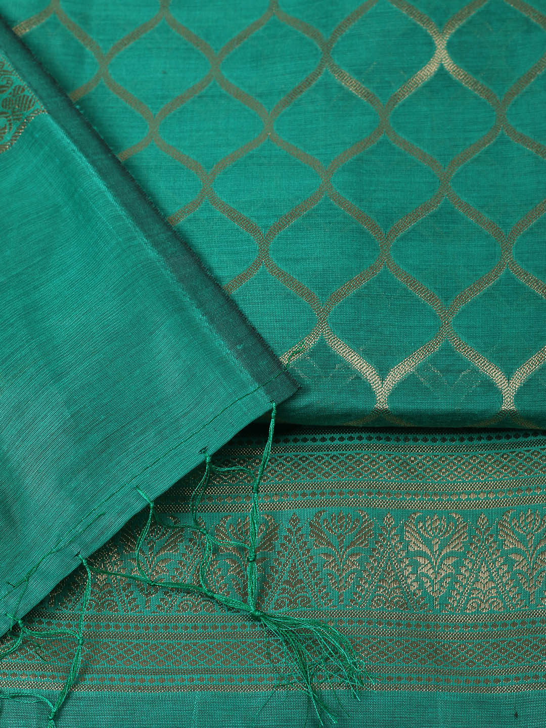 Woven Design Chanderi Unstitched Suit With Pant &amp; Dupatta