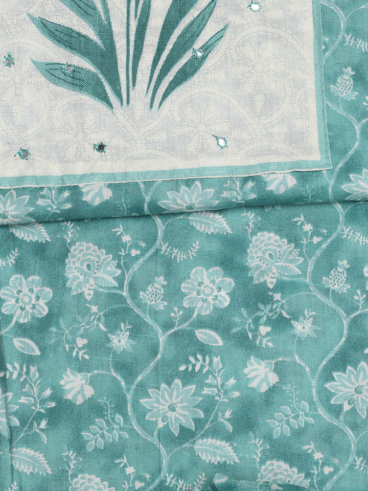 Neck Embroidered Cotton Blend Unstitched Suit With Dupatta