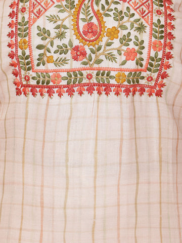 Kantha Print Chanderi Unstitched Suit With Dupatta