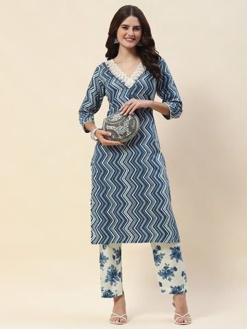 Printed Cotton Kurta Set