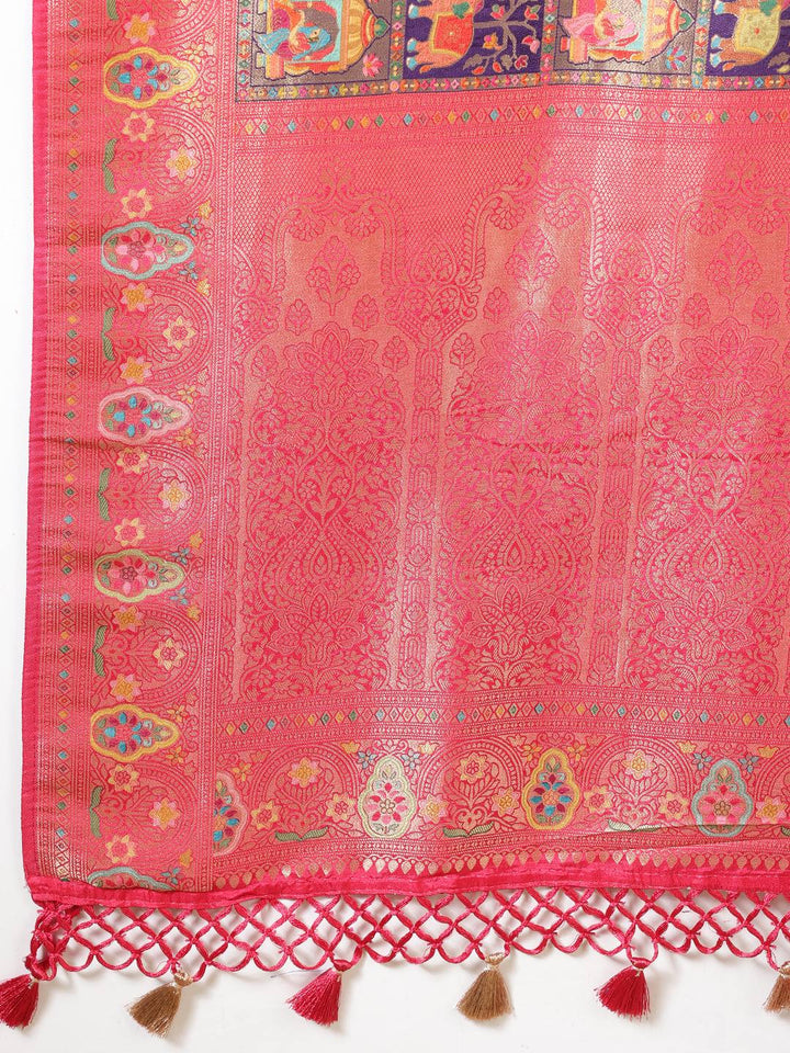 Woven Design Satin Saree
