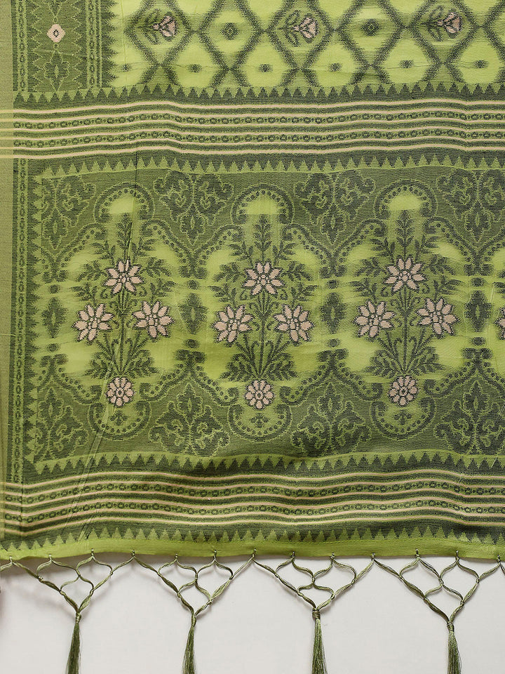 Resham Booti Woven Cotton Blend Saree